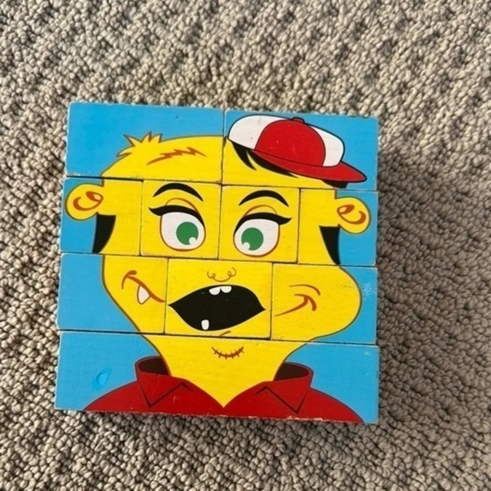 Colorful face wooden  Puzzle Blocks